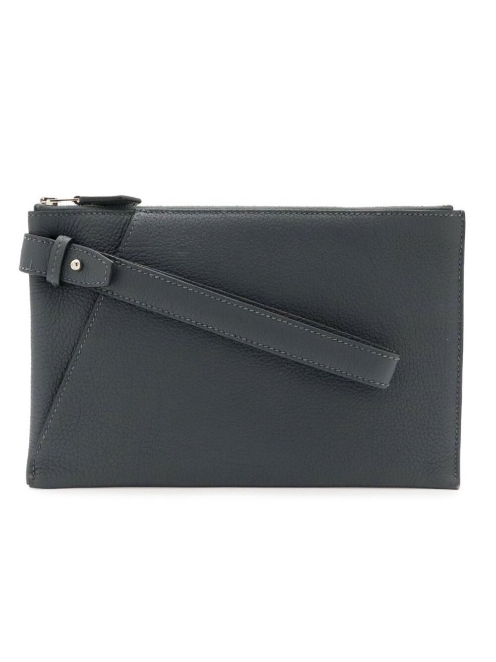 Hermes Cabas Vertige 24 Clutch Togo Leather Gray Misty Silver